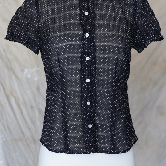 Ann Taylor Loft black with petite polka dots 4P - Picture 2 of 7